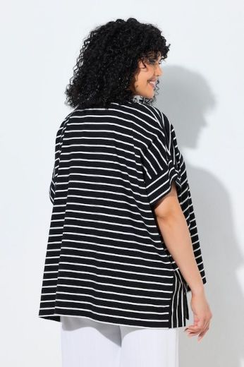 Plus size veliki brojevi Pončo šireg kroja prugasti za punije