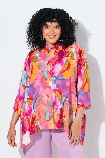 Plus size veliki brojevi Bluza 3/4 rukava A kroja za punije