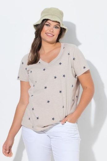 Plus size veliki brojevi Majica 1/2 rukava V izreza za punije
