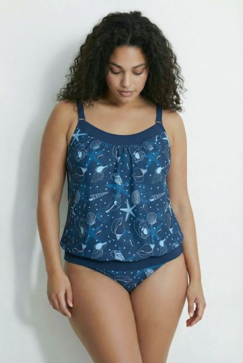 Plus size veliki brojevi Kupaći kostim tankini mekanih košarica s podesivih naramenica za punije