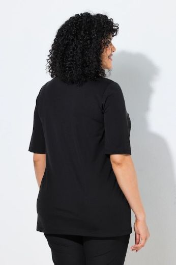 Plus size veliki brojevi Majica kratkih rukava ukrašenog V izreza za punije