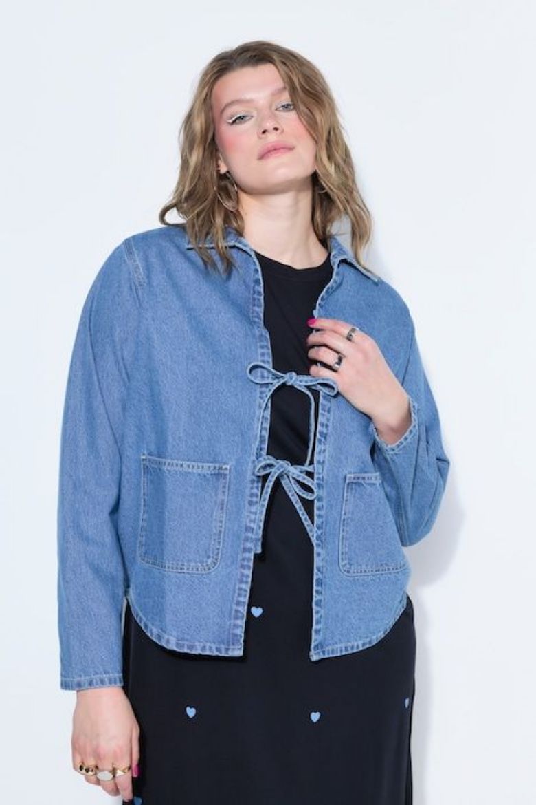 Plus size veliki brojevi Jakna lagana traper  šireg kroja za punije