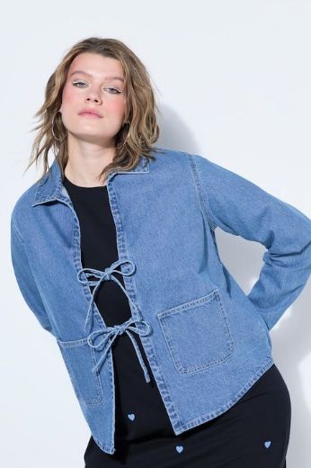 Plus size veliki brojevi Jakna lagana traper  šireg kroja za punije