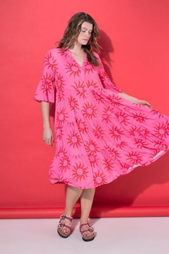 Plus size veliki brojevi Haljina midi A kroja za punije