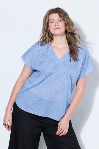 Plus size veliki brojevi Bluza kratkih rukava šireg kroja za punije