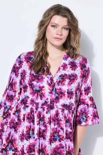 Plus size veliki brojevi Haljina 3/4 rukava A kroja za punije