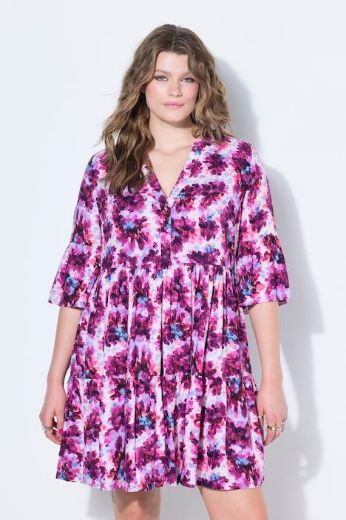 Plus size veliki brojevi Haljina 3/4 rukava A kroja za punije