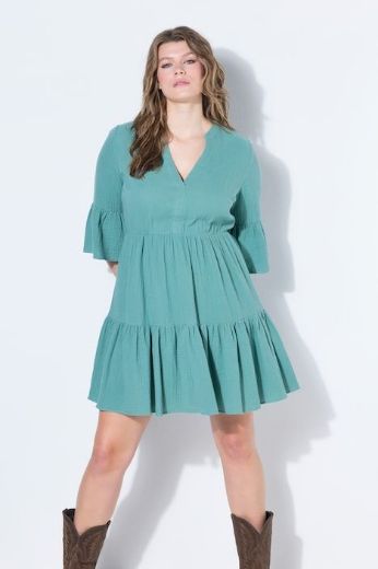 Plus size veliki brojevi Haljina kratkih rukava A kroja za punije