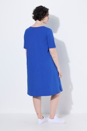 Plus size veliki brojevi Haljina Midi kratkih rukava A kroja za punije