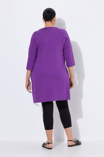 Plus size veliki brojevi Majica 3/4 rukava dužeg A kroja za punije
