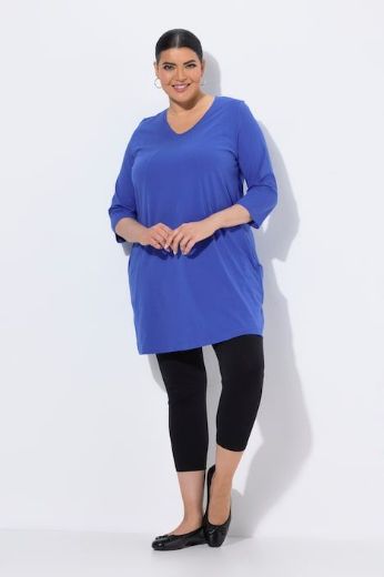 Plus size veliki brojevi Majica 3/4 rukava dužeg A kroja za punije