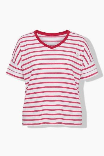 Plus size veliki brojevi Majica kratkih rukava V ovratnika za punije