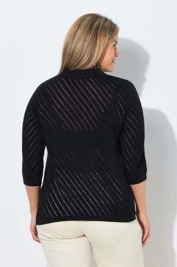 Plus size veliki brojevi Pulover 3/4 rukava s polo kragnom za punije