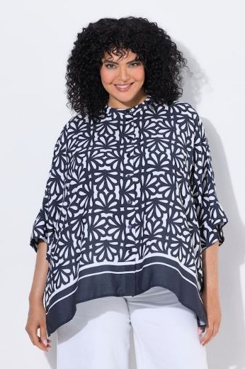 Plus size veliki brojevi Bluza 3/4 rukava asimetričnog kroja za punije