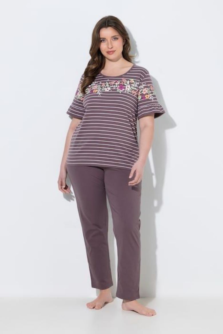 Plus size veliki brojevi Pidžama dvodijelna kratkih rukava za punije