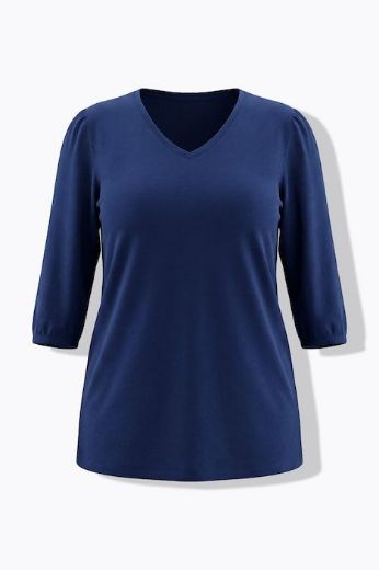 Plus size veliki brojevi Majica 3/4 rukava V ovratnika za punije