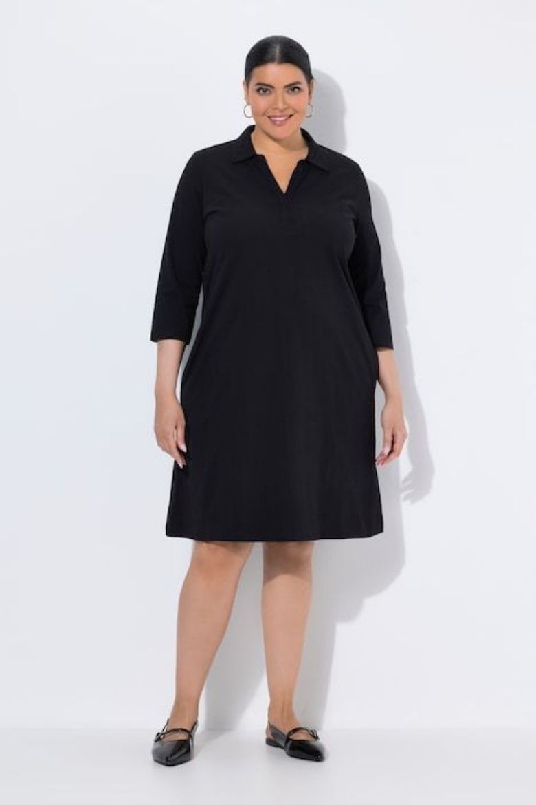 Plus size veliki brojevi Haljina midi 3/4 rukava za punije