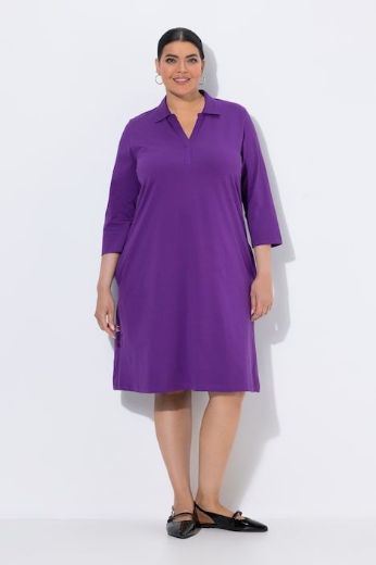 Plus size veliki brojevi Haljina midi 3/4 rukava za punije