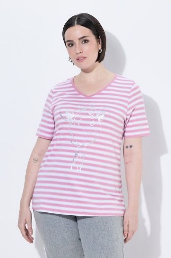 Plus size veliki brojevi Majica kratkih rukava V ovratnika za punije