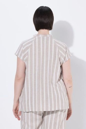 Plus size veliki brojevi Bluza lanena kratkih rukava za punije