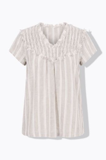 Plus size veliki brojevi Bluza lanena kratkih rukava za punije