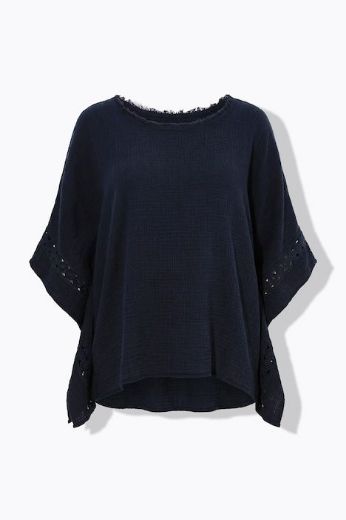 Plus size veliki brojevi Bluza polu rukava od muslina za punije