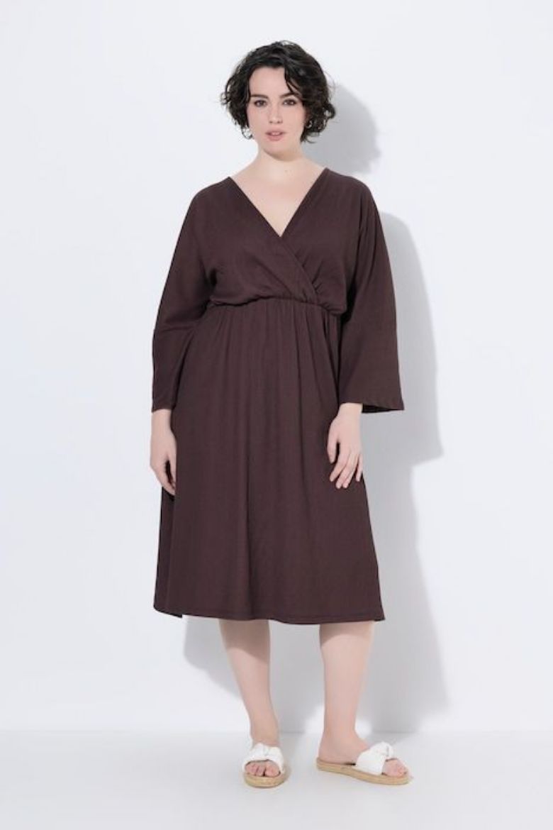 Plus size veliki brojevi Haljina midi 3/4 rukava za punije