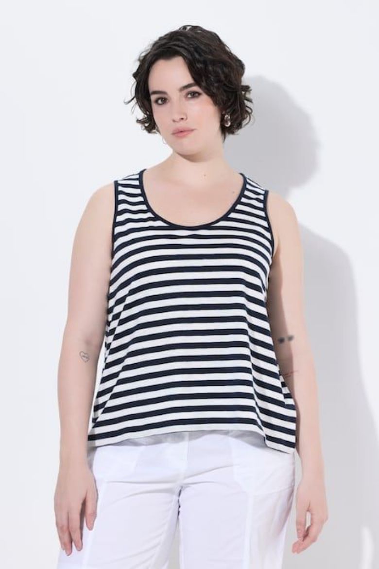 Plus size veliki brojevi Top na pruge A kroja za punije