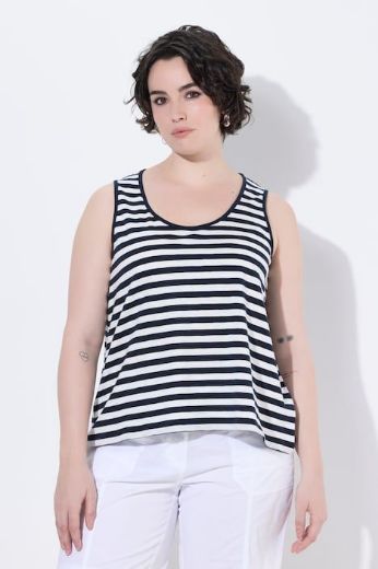 Plus size veliki brojevi Top na pruge A kroja za punije