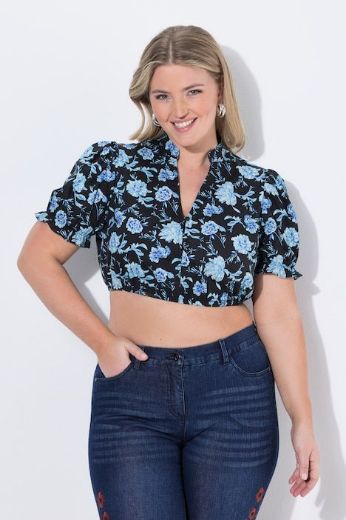 Plus size veliki brojevi Bluza kratkih rukava kraćeg kroja za punije