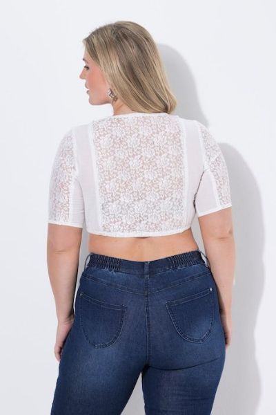 Veliki brojevi Bluza kratkih rukava kraćeg kroja moda za punije