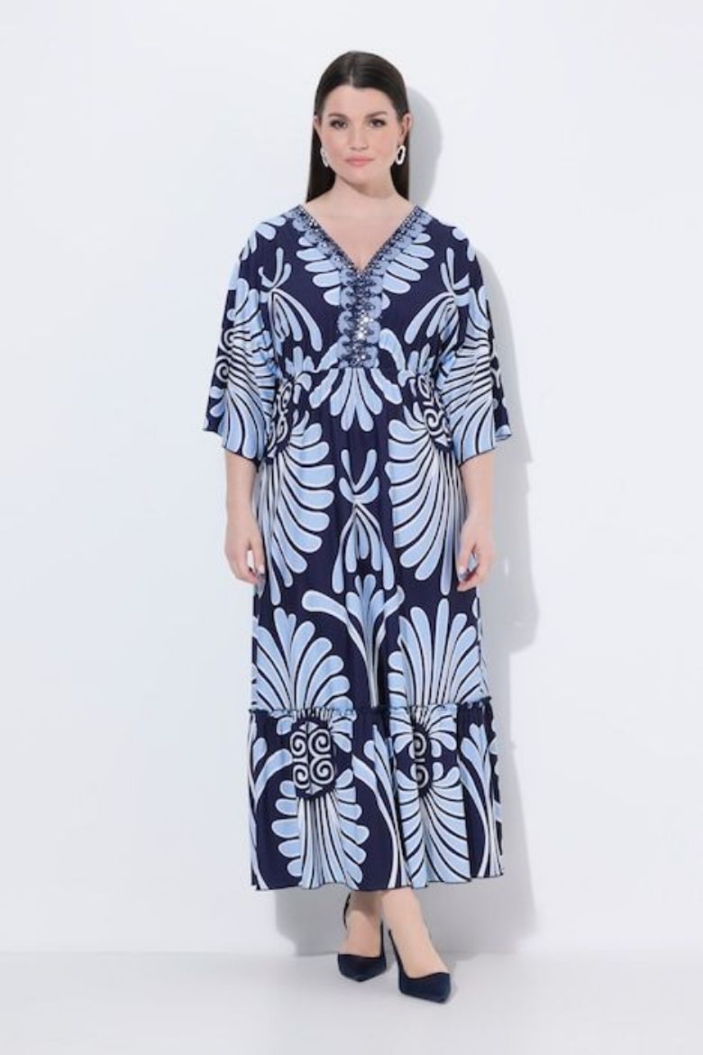 Plus size veliki brojevi Haljina maxi 3/4 rukava za punije