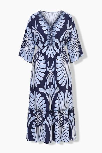 Plus size veliki brojevi Haljina maxi 3/4 rukava za punije