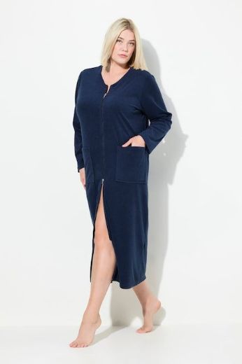 Plus size veliki brojevi Bademantil s džepovima za punije
