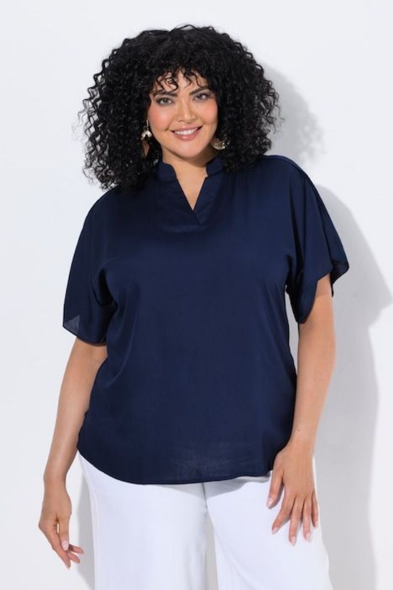 Plus size veliki brojevi Tunika dugih rukava kratkih rukava V izreza za punije