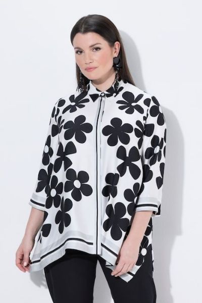 Veliki brojevi Bluza 3/4 rukava asimetričnog kroja moda za punije