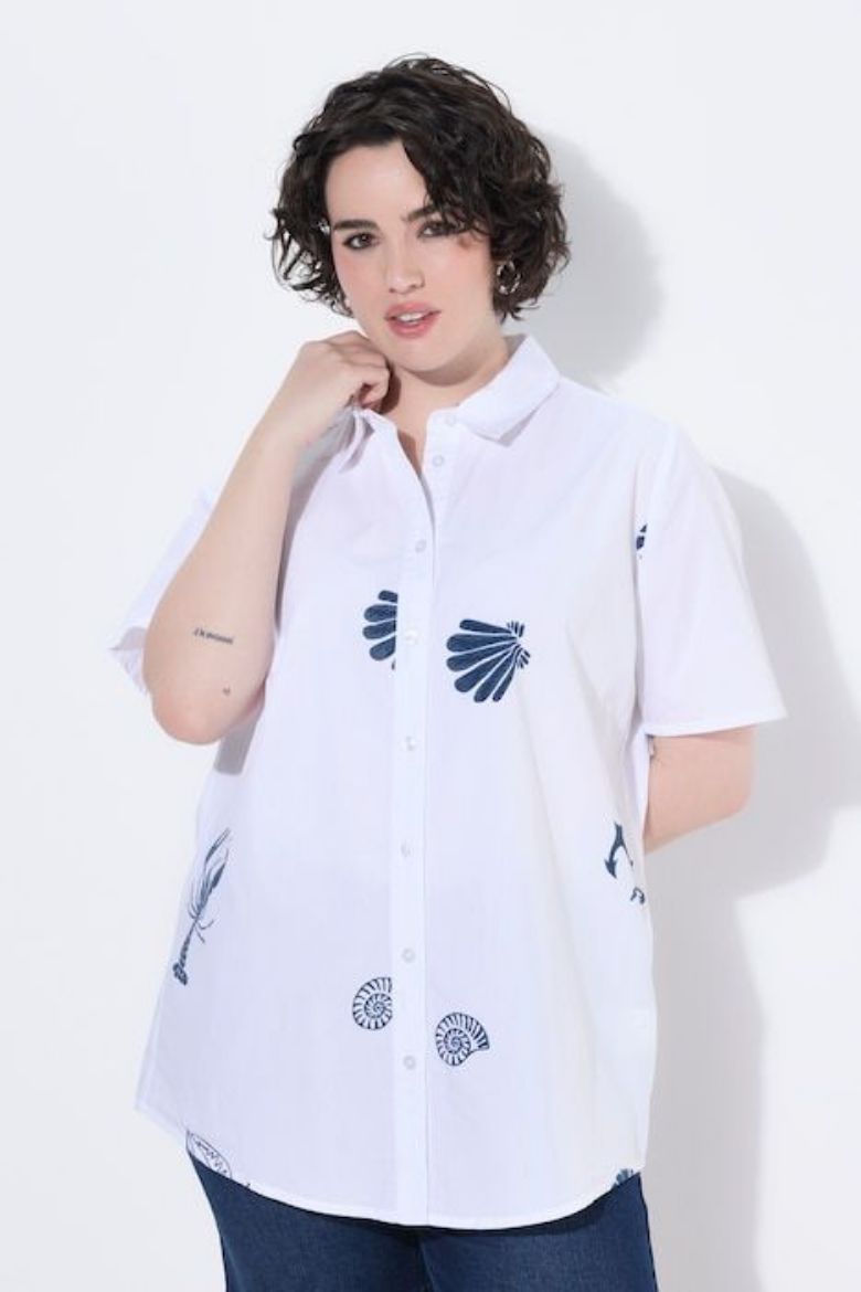 Plus size veliki brojevi Košulja kratkih rukava A kroja za punije