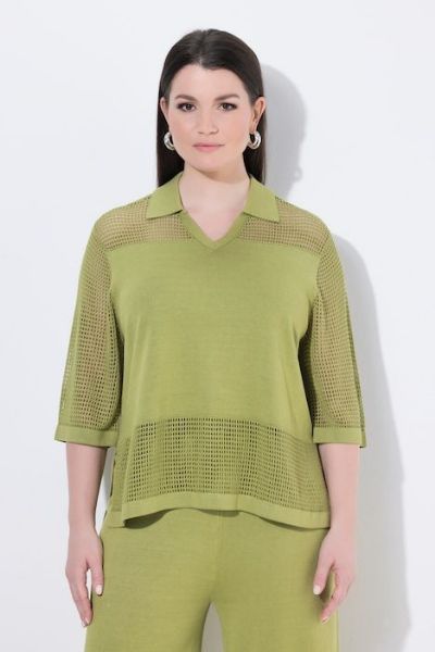 Veliki brojevi Pulover 3/4 rukava V ovratnika moda za punije