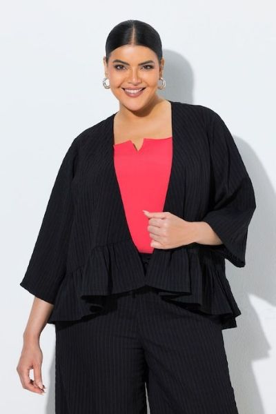 Veliki brojevi Bluza 3/4 rukava na volane moda za punije