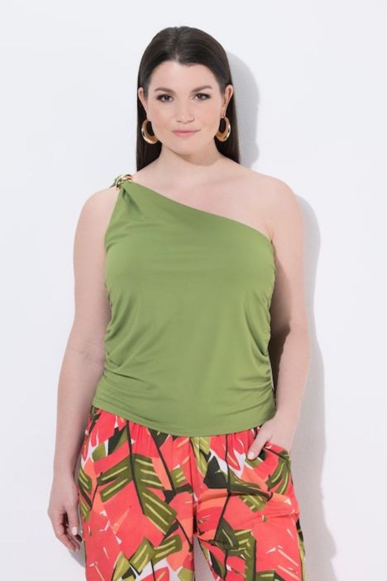 Plus size veliki brojevi Top na jedno rame za punije