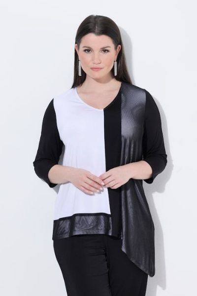 Veliki brojevi Bluza 3/4 rukava asimetričnog kroja moda za punije