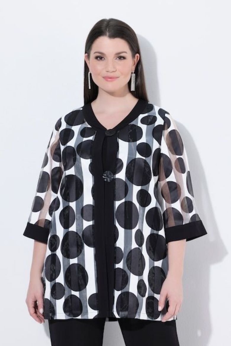 Plus size veliki brojevi Bluza 3/4 rukava A kroja za punije