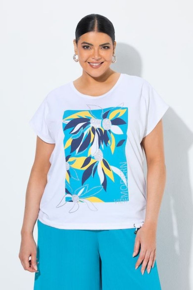 Plus size veliki brojevi Majica kratkih rukava okruglog ovratnika za punije