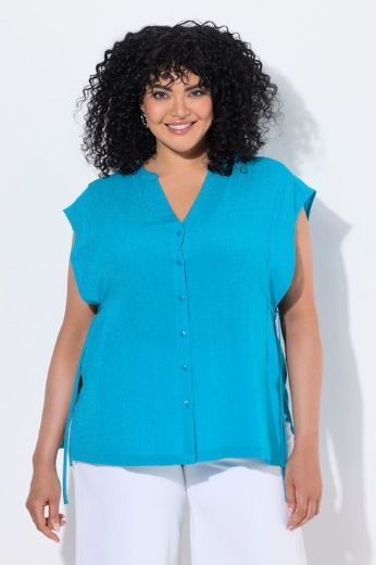 Plus size veliki brojevi Bluza bez rukava na kopčanje za punije