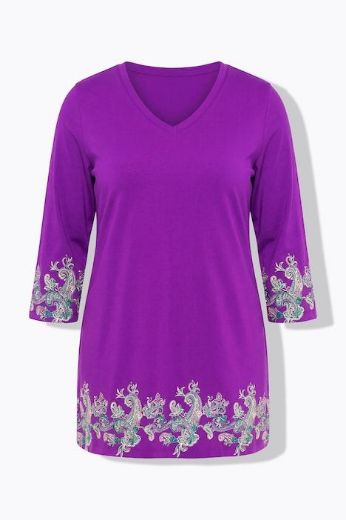 Plus size veliki brojevi Majica 3/4 rukava dužeg kroja za punije