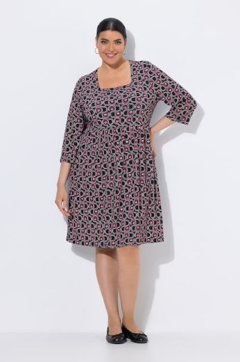 Plus size veliki brojevi Haljina midi 3/4 rukava za punije