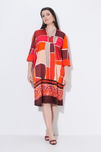 Plus size veliki brojevi Haljina midi 3/4 rukava za punije