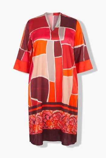 Plus size veliki brojevi Haljina midi 3/4 rukava za punije