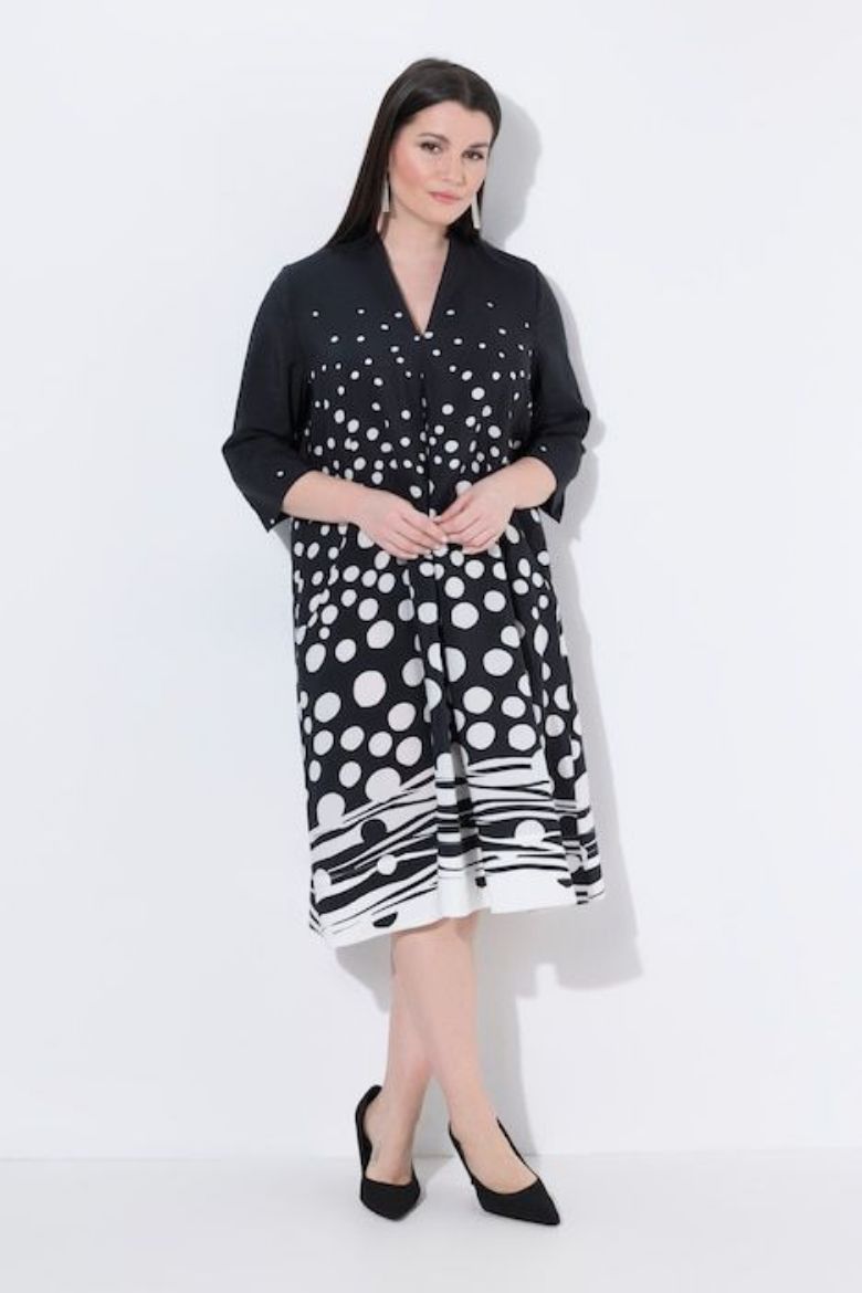 Plus size veliki brojevi Haljina midi 3/4 rukava za punije