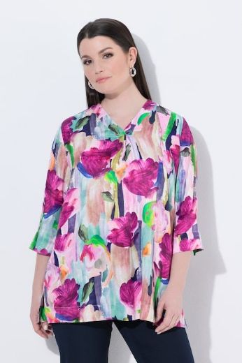 Plus size veliki brojevi Bluza 3/4 rukava V ovratnika za punije